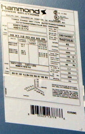 45 kVA HPS New Transformer 600/346-480/277V Cat No Y045QTCh3LOU SKU 1084