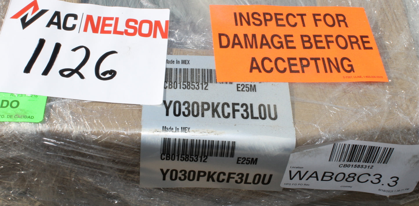 30 kVA HPS New Transformer 600-480V Cat No Y030PKCF3LOU SKU 1126