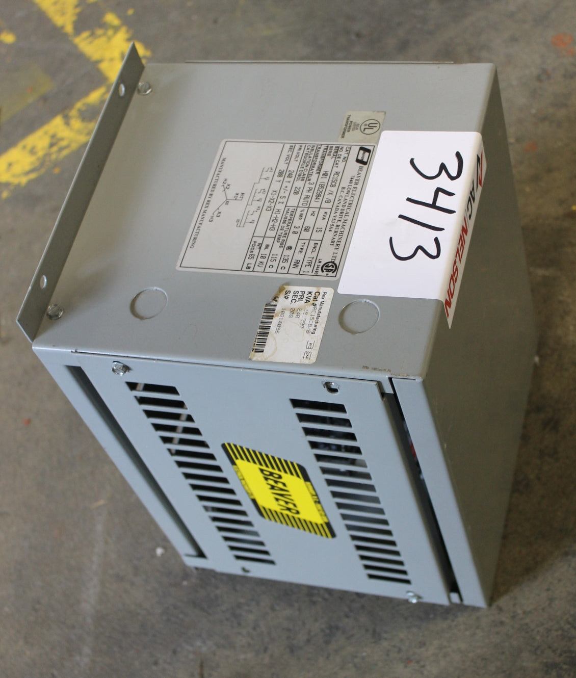15 kVA Rex Reconditioned Transformer 240-208V Cat No RC15Cb/X/B SKU 3413
