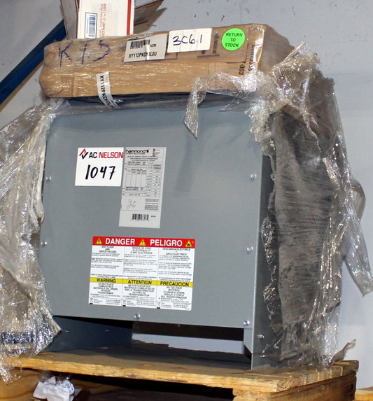 112.5 kVA HPS New Transformer 600Y/346/480Y/277-480Y/277/380Y/219V Cat No Y112PKCH3LOU SKU 1047