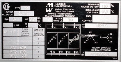 6 kVA HPS Reconditioned Transformer 600-208/120V Cat No R69K SKU 3039