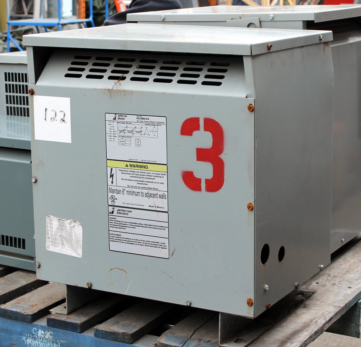 30 kVA JEFFERSON Reconditioned Transformer 600-277/480V Cat No 423-E005-474 SKU 3043