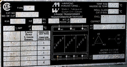 30 kVA HPS Reconditioned Transformer 600-380/220V Cat No K309RS SKU 3045