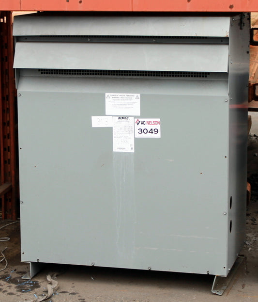 225 kVA BEMAG Reconditioned Transformer 600-277/480V Cat No UA3225S480 SKU 3049