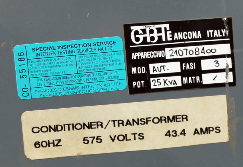 25 kVA GBT Reconditioned Transformer 600-V Cat No 210708400 SKU 3055