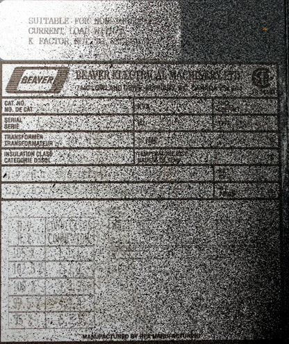 kVA REX Reconditioned Transformer 575-575/139V Cat No SKU 3060