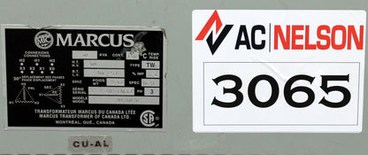 30 kVA MARCUS Reconditioned Transformer 208-400/231V Cat No MT30H20 SKU 3065