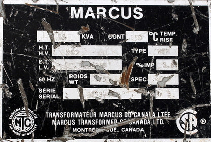 15 kVA MARCUS Reconditioned Transformer 240-120/208V Cat No 4353-4 S/N SKU 3067