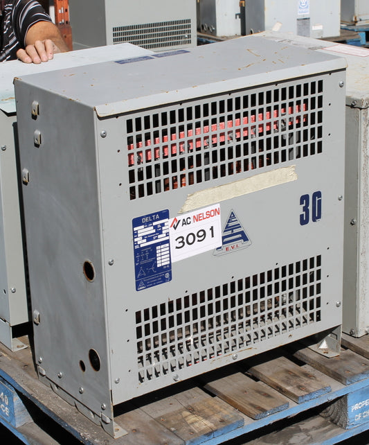 30 kVA DELTA Reconditioned Transformer 600-120/208V Cat No DTA0030 SKU 3091