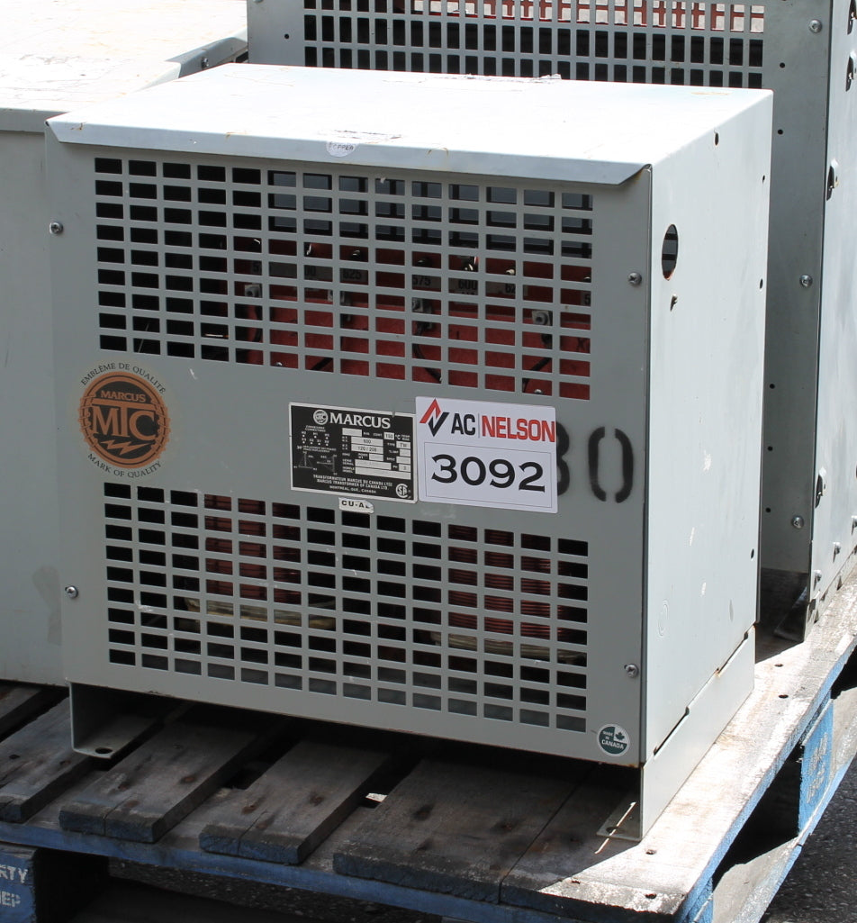 30 kVA MARCUS Reconditioned Transformer 600-120/208V Cat No MT30A1 SKU 3092