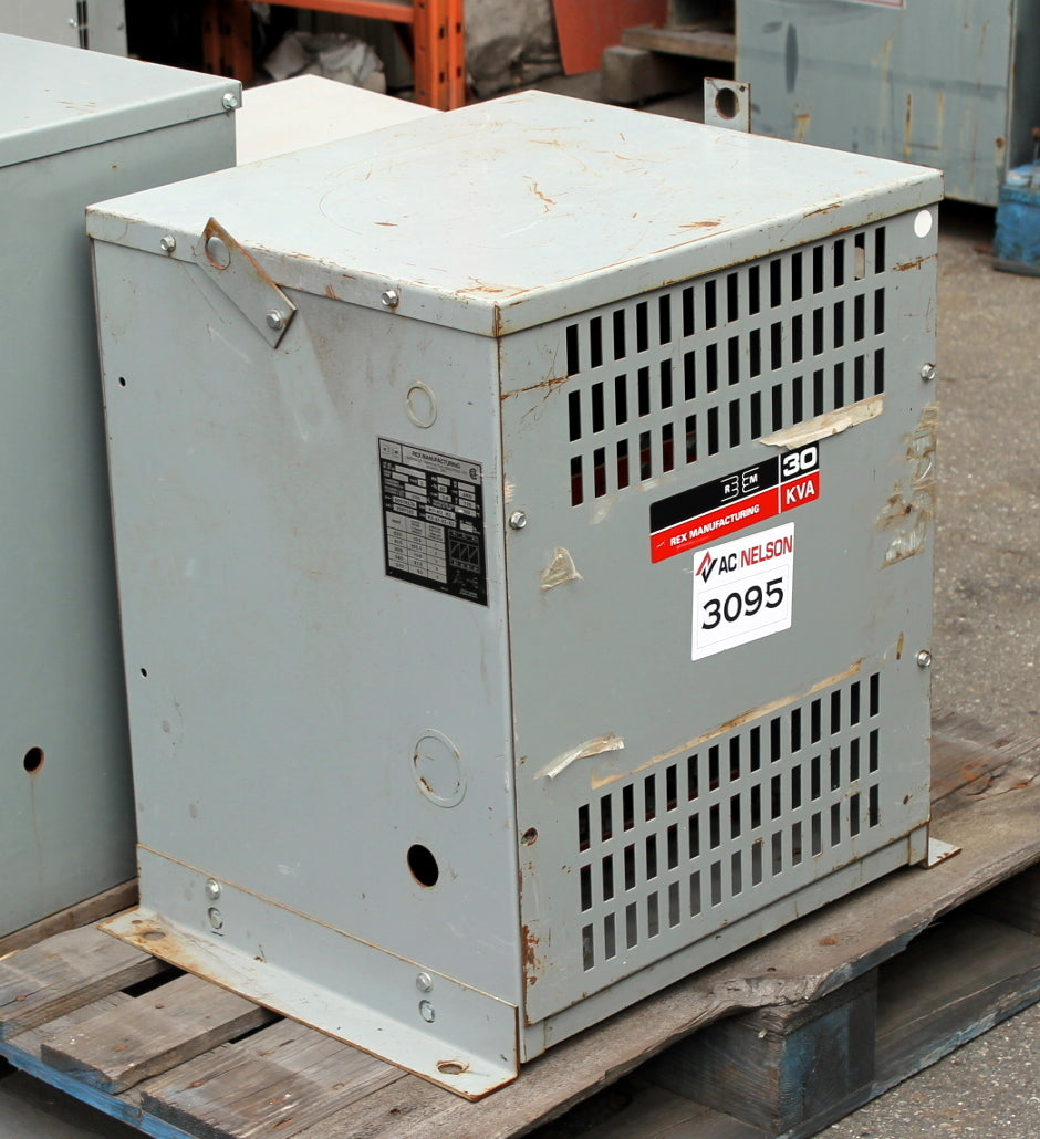 30 kVA REX Reconditioned Transformer 600-120/208V Cat No B30JM SKU 3095