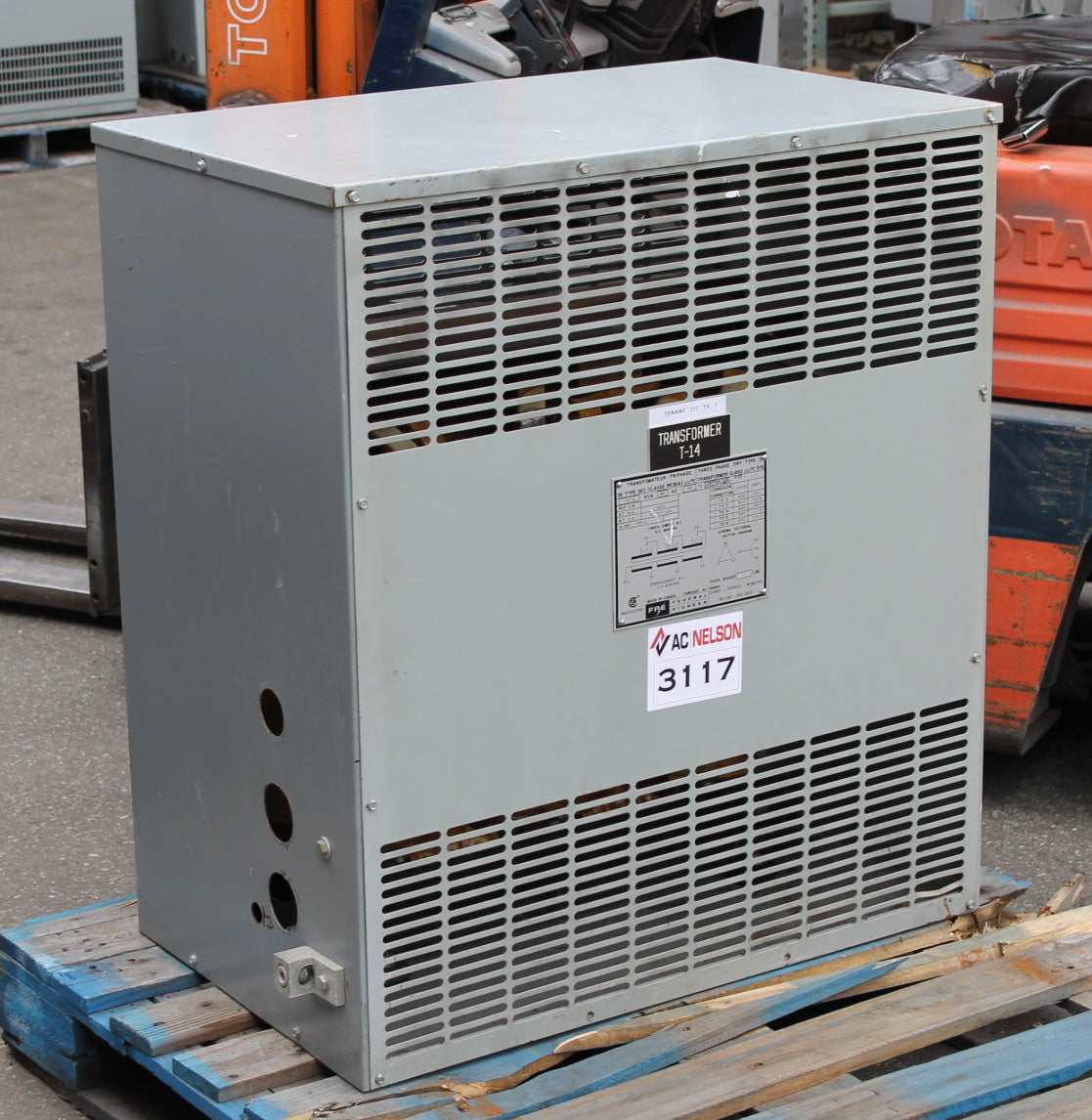 112.5 kVA FPE Reconditioned Transformer 600-120/208V Cat No SKU 3117