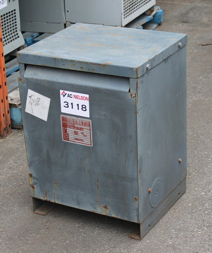 210 kVA TIERNEY Reconditioned Transformer 480/277-400/230V Cat No A032/0A-02746 SKU 3118