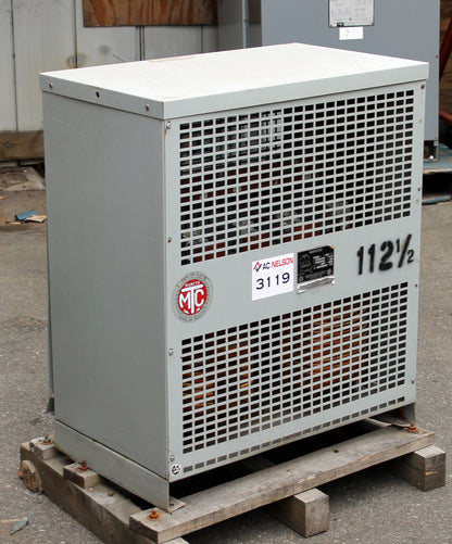 112.5 kVA MARCUS Reconditioned Transformer 600-120/208V Cat No 8912-185-4T SKU 3119