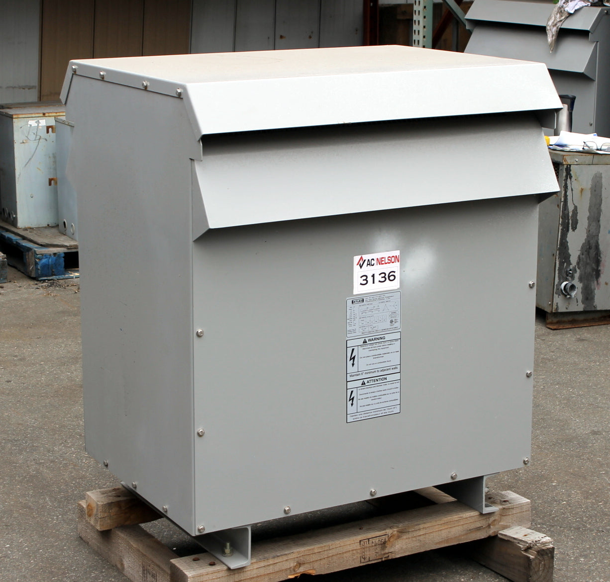 112 kVA ATLAS Reconditioned Transformer 600-208Y/120V Cat No AA3-112-6201-DYC SKU 3136