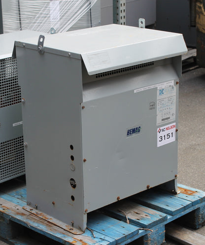 45 kVA BEMAG Reconditioned Transformer 480-120/208V Cat No UA3045P480 SKU 3151