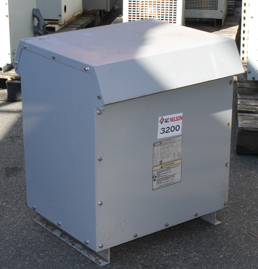 75 kVA ATLAS Reconditioned Transformer 600-277/480V Cat No AA3-075-6401DYC SKU 3200