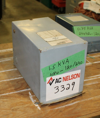 1.5 kVA FPL Reconditioned Transformer 480-120/240V SKU 3329