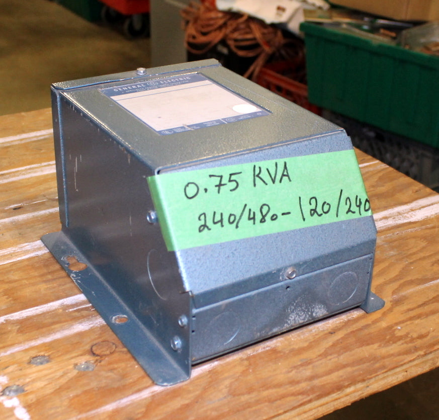 0.75 kVA GE Reconditioned Transformer 240/480-120/240V SKU 3330