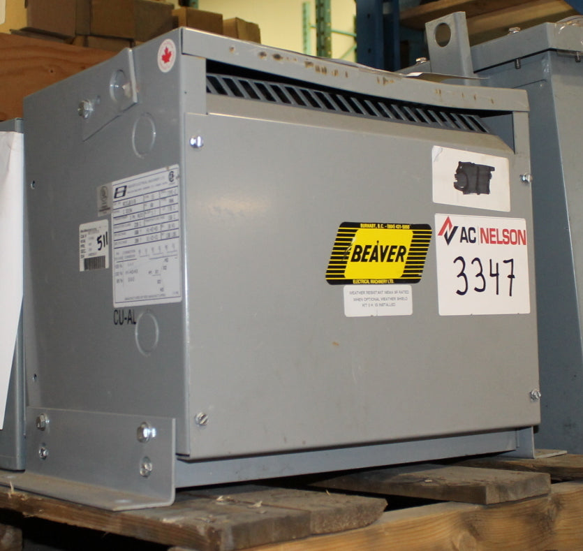 15 kVA BEAVER Reconditioned Transformer 600-208V Cat No RC15JB/X/B SKU 3347