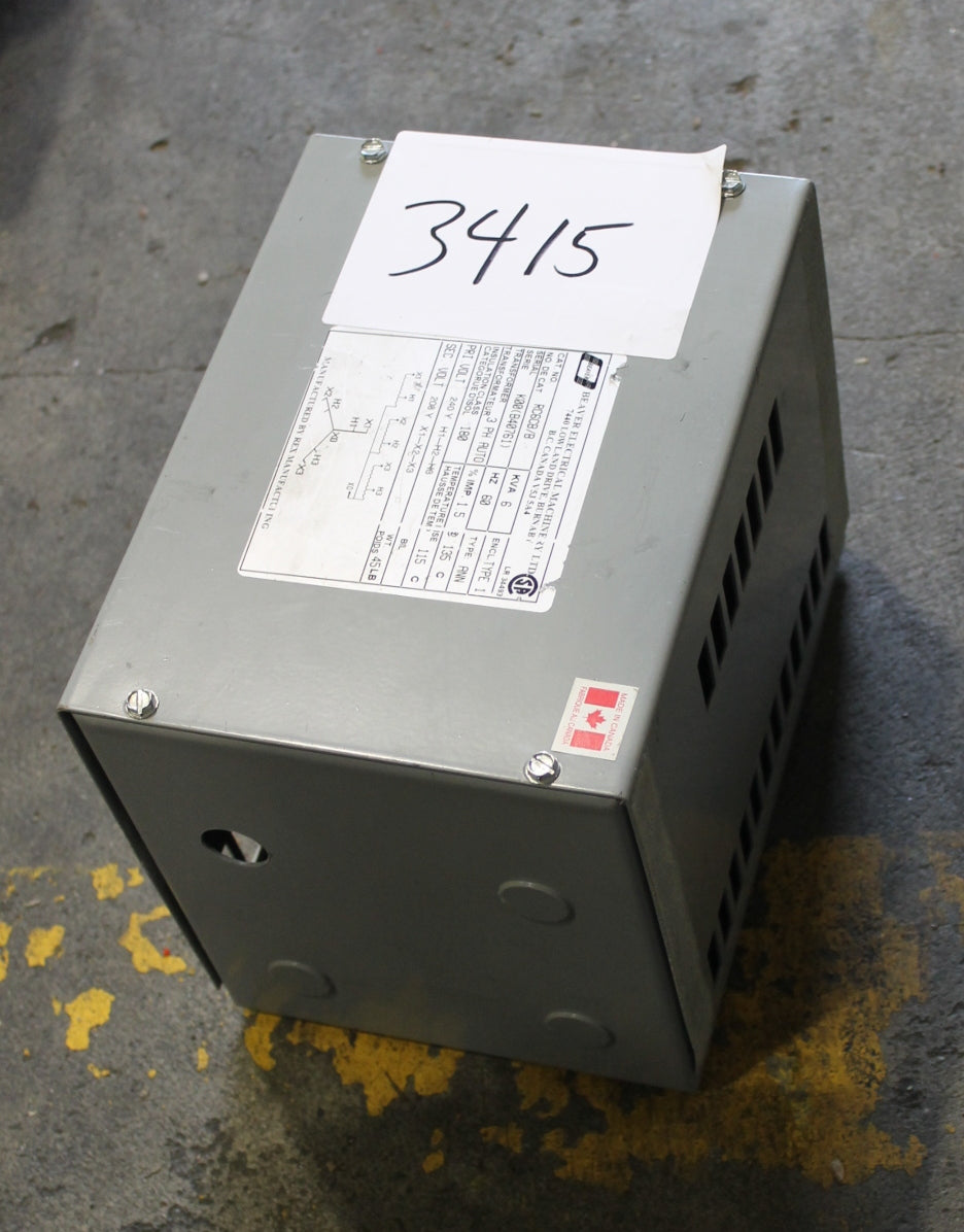 6 kVA Rex Reconditioned Transformer 240-208V Cat No RC6CB/B SKU 3415