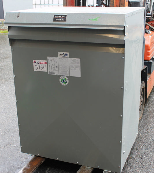 300 kVA Delta Reconditioned Transformer 600-277/480V Cat No CD6A0300VRA6C1BD SKU 3434