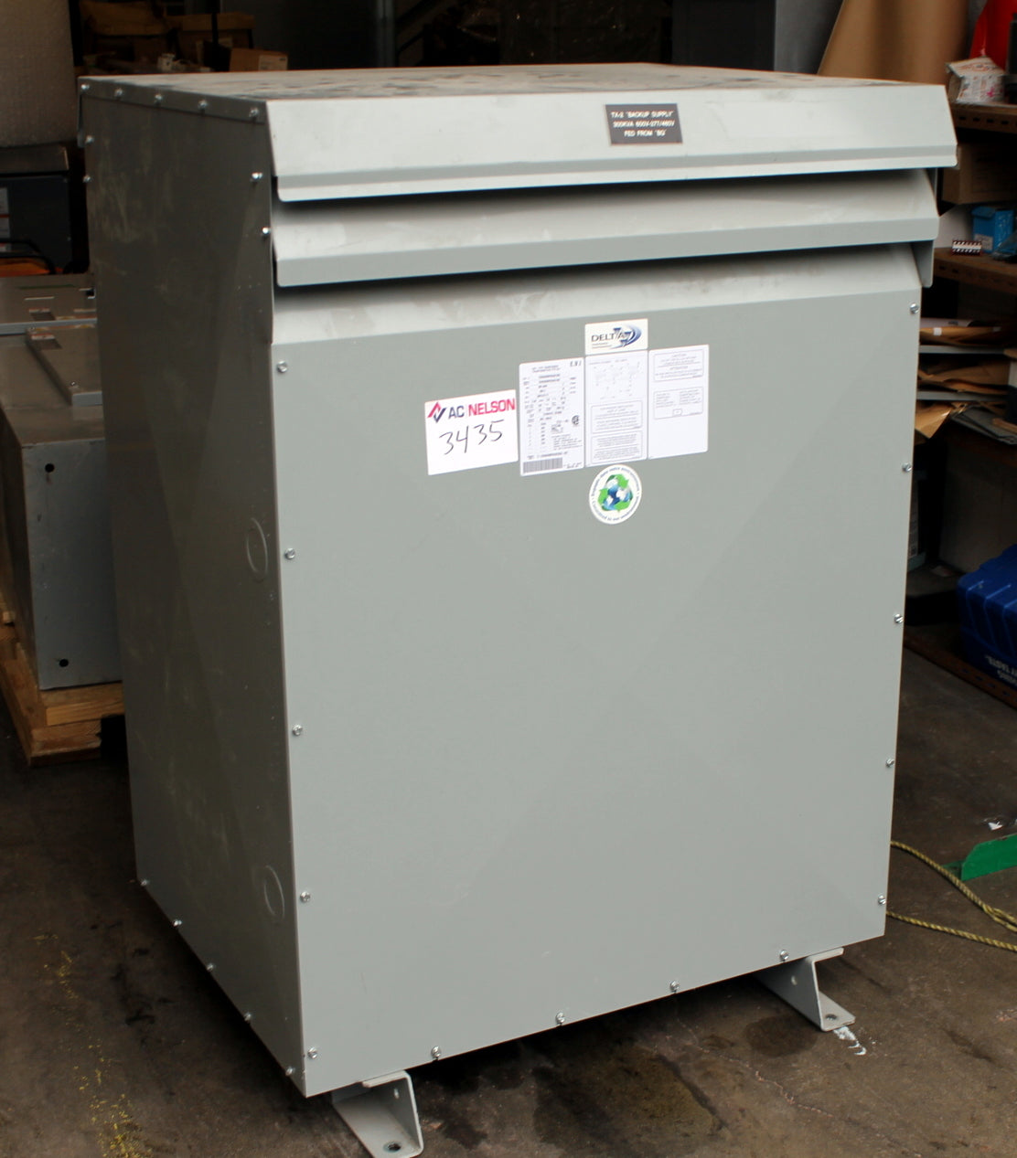 300 kVA Delta Reconditioned Transformer 600-277/480V Cat No CD6A0300VRA6C1BD SKU 3435