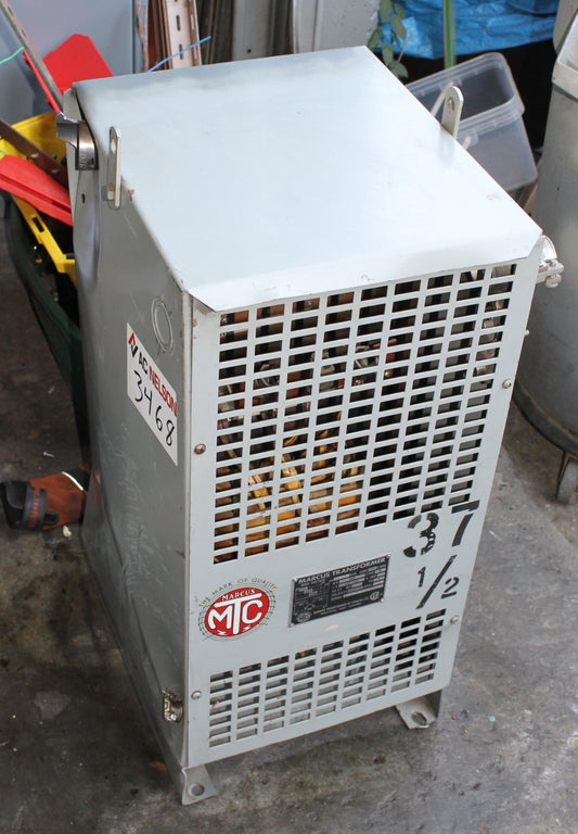 37.5 kVA Marcus Reconditioned Transformer 480-120/240V Cat No 14748-1081 SKU 3468
