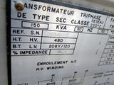 Transformer FPE 150 kVA 480-120/208 3-Phase ISO